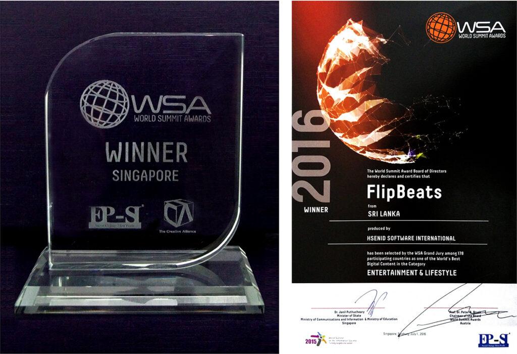 FlipBeats UN WSA Winner Award